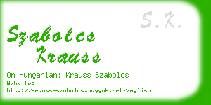 szabolcs krauss business card